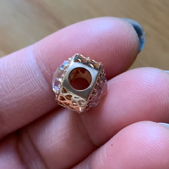 Retired Pandora Charm Radiant Hearts Bead CZ Rose EUC - Picture 9 of 10